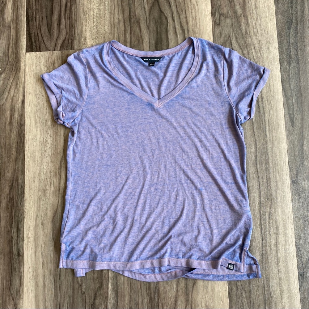 Rock & Republic Purple Burnout Tee